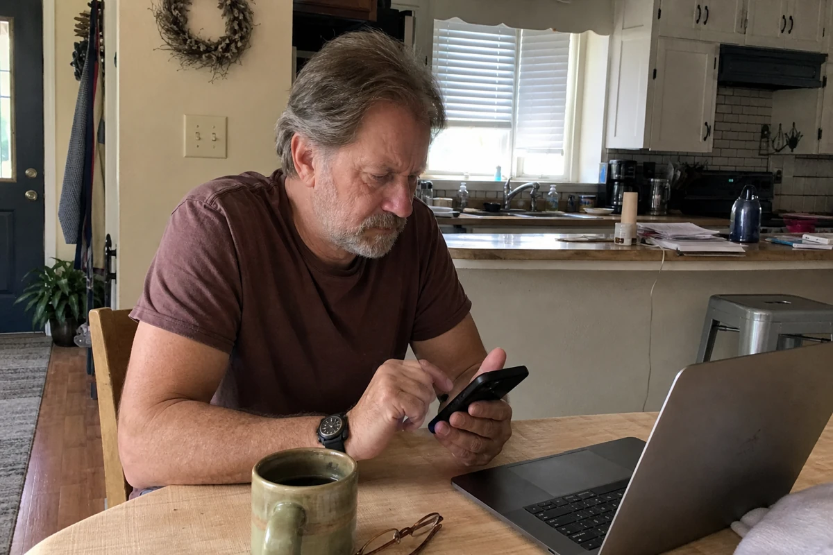 Mature dater building a detailed prompt-based dating profile.